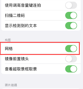 沅陵苹果手机维修网点分享iPhone如何开启九宫格构图功能 